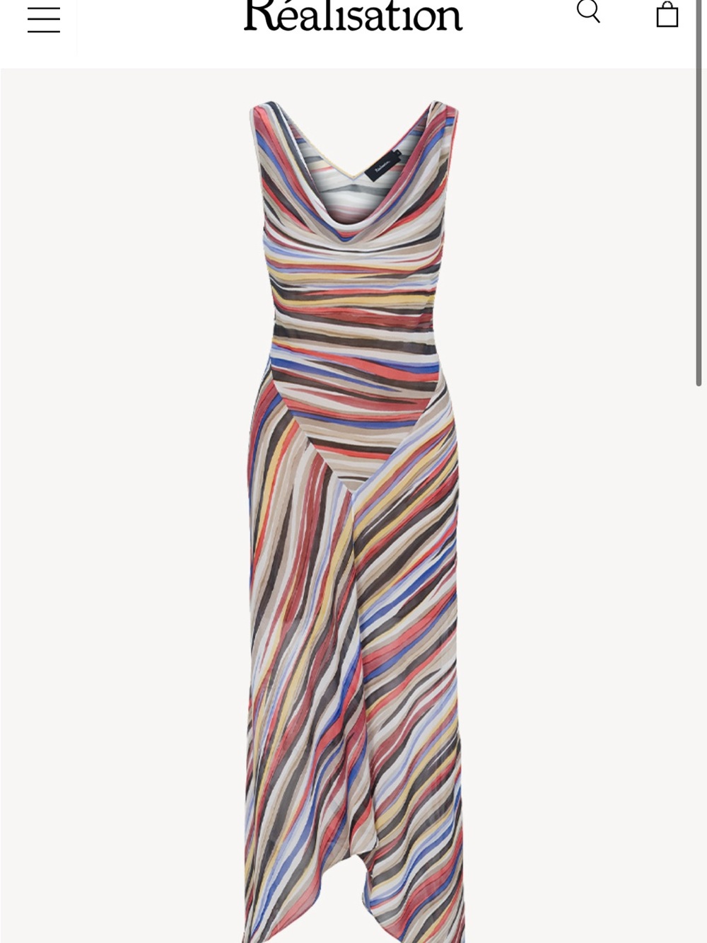 Réalisation Par Cora dress Multicolor Striped Asymmetrical Dress
